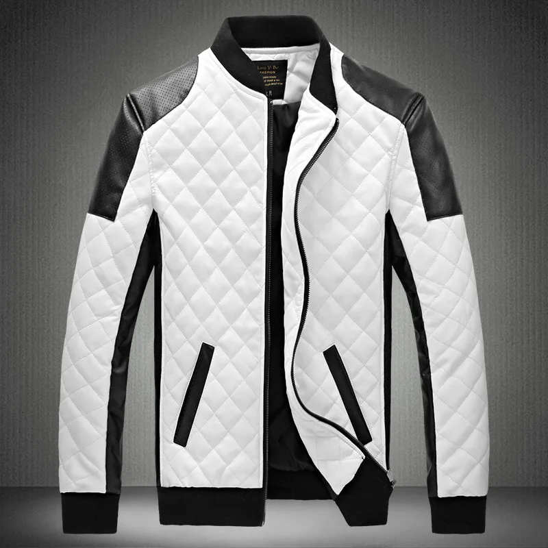 Зимняя куртка-бомбер, мужская куртка, повседневная мужская верхняя одежда, мужская одежда, мужские куртки и пальто - Цвет: Белый