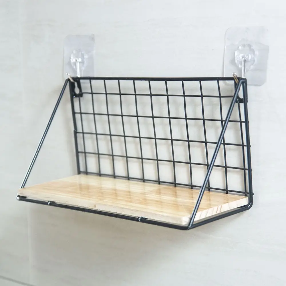 

Wall Mounted Shelf Wooden Iron Storage Rack Organization For Kitchen Kids Bedroom Home Decor DIY Wall Decoration Holder