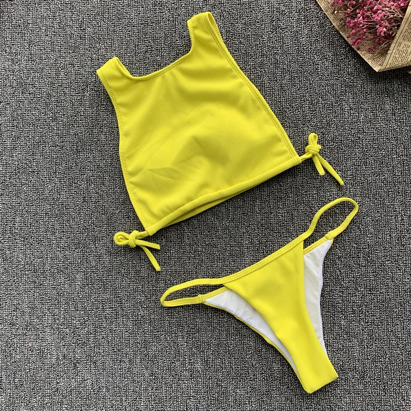 yellow and blue bathing suit