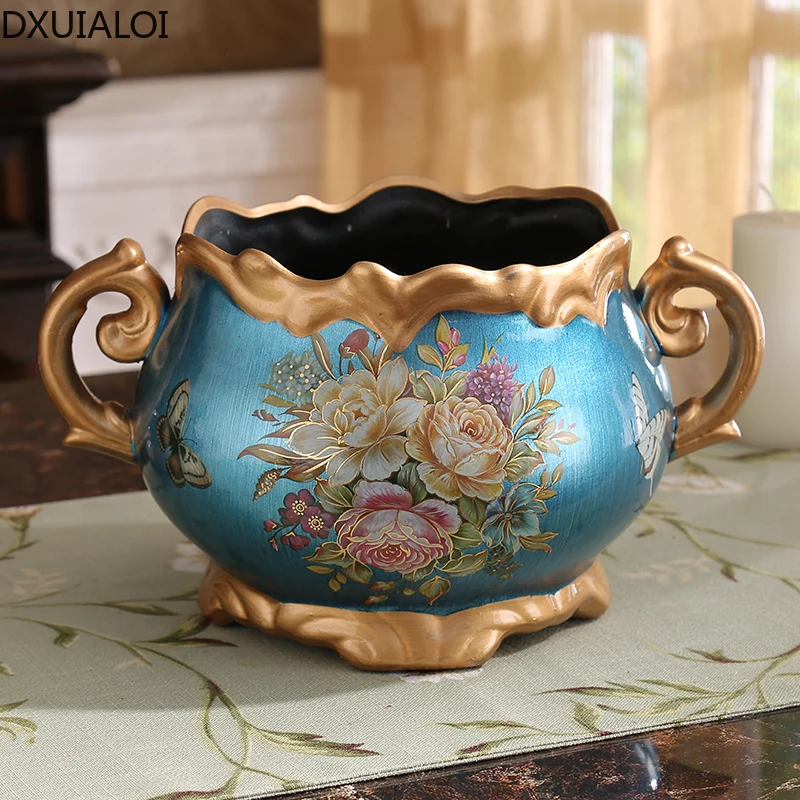 European Ceramic Crafts Decoration Living Room Desktop Flower Arrangement Vase Dining Table Entrance Vase Home Decorations 4