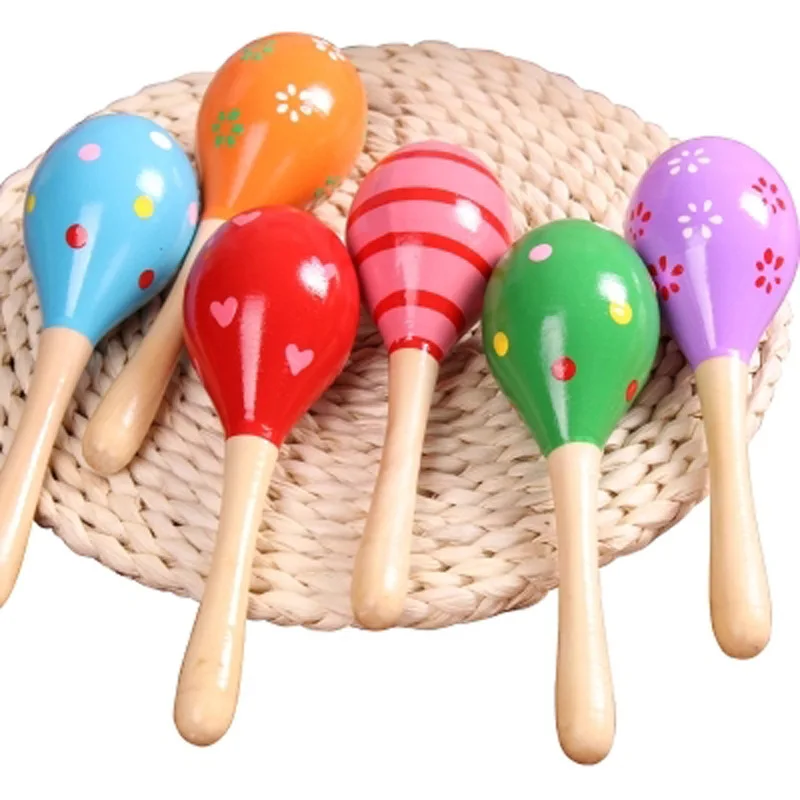 Baby Wooden Sand Hammer Wireless Instrument Toys Early Education Tool Rattle Musical Instrument Percussion Gifts For Boys Girls early education toys,educational toys,music toys,musical instrument