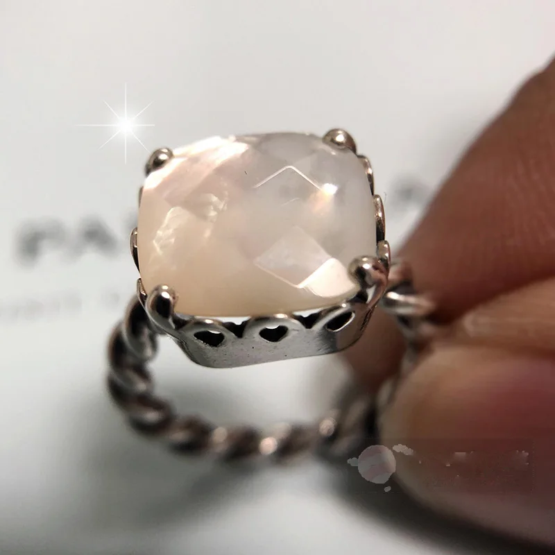 Charmily, ювелирное изделие, Настоящее серебро 925 пробы, элегантное кольцо искренности, оригинальное перламутровое кольцо, женское ювелирное изделие, подарок