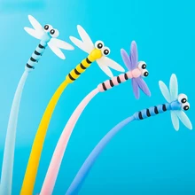 

24Pcs/Lot Novelty Cute Pens Dragonfly Kawaii Stationery Funny School Ball Point Rollerball Ballpoint Kawai Girl Boy Gift 0.5mm