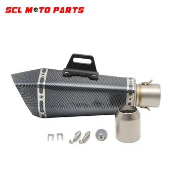 

ALconstar-Motorcycle Modified Scooter Muffler Exhaust Pipe Middle Pipe With Silencer DB KILLER For GY6 RS100 Easy To Install