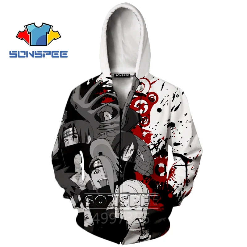 SONSPEE худи в стиле Харадзюку С 3D принтом аниме Наруто, Akatsuki, повседневные толстовки для мальчиков и девочек-подростков, уличная толстовка с капюшоном, одежда Z27 - Цвет: 11