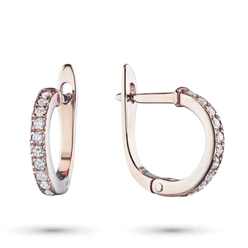 

Earrings in red gold with a diamond