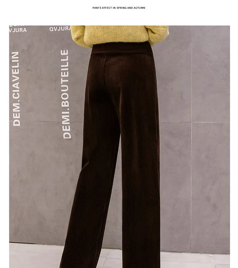 Pregnancy Abdominal Corduroy Pants Boyfriend Trousers Maternity Pants For Pregnant Women Clothes High Waist Trousers Loose Pants