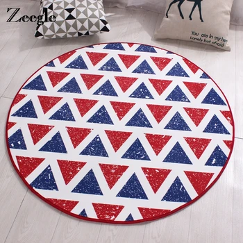 

Zeegle Nordic Pattern Soft Room Round Carpet Non-slip Children's Room Rug Baby Play Mats Washable Home Decor Floor Mat