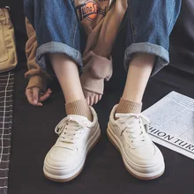 

Big head small white shoes women's 2021 autumn new thick bottomed muffin shoes female students' Board Shoes 35-40