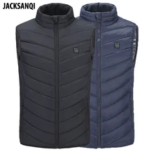 JACKSANQI, мужской жилет для походов с USB подогревом, зимняя куртка для спорта на открытом воздухе, ветровка из углеродного волокна, электрическая Теплая мужская куртка RA331