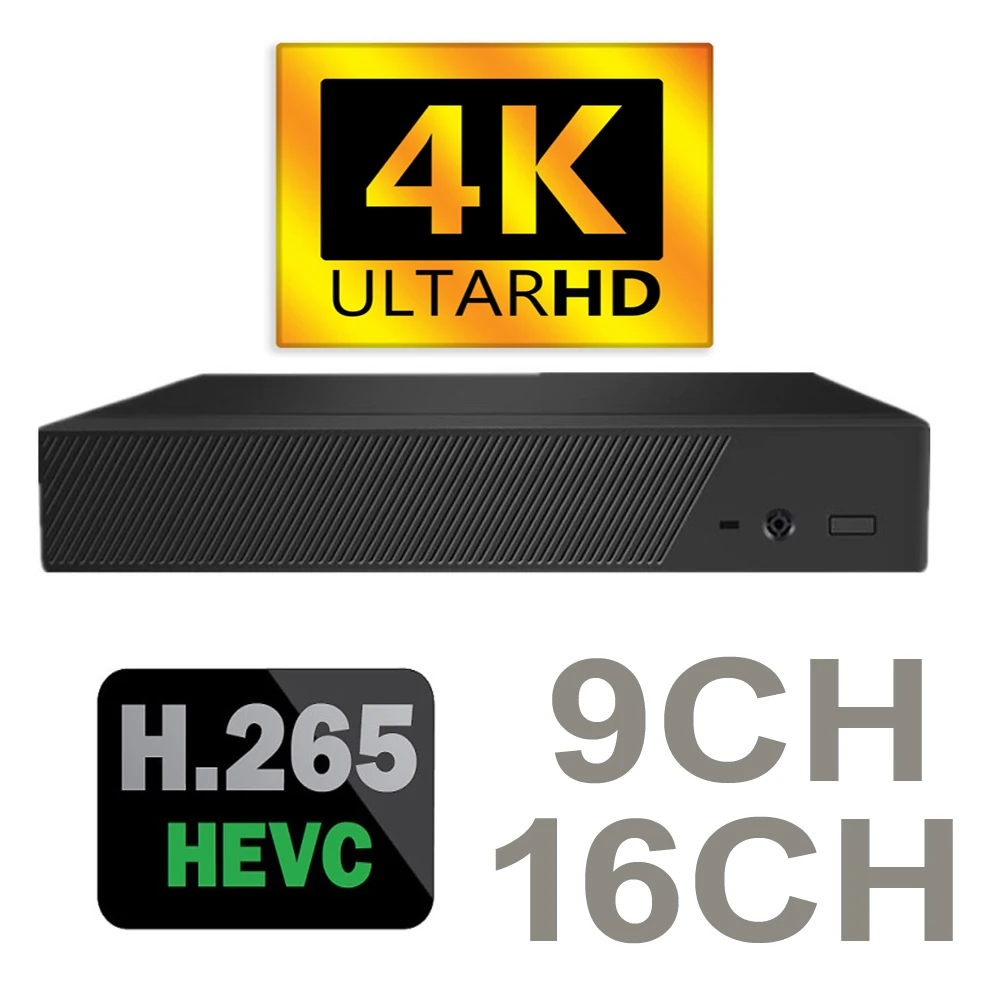 H.265 Max 4K Output CCTV NVR 8CH 16CH 4K/ 9CH 4CH 4K Security Video Recorder H.265 Motion Detect P2P CCTV NVR Face Detection