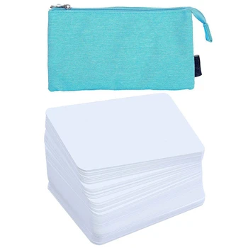 

Memory Word Cards Graffiti DIY Blank Fillet Small Card Memo Pad Notepads White with Super Capacity Pencil Case Three Compartment