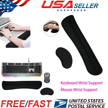 

Nosii 2pcs/Set Memory Foam Wrist Rest Pad Set Keyboard & Mouse Wrist Support Cushion For Office Workers Writers Editors