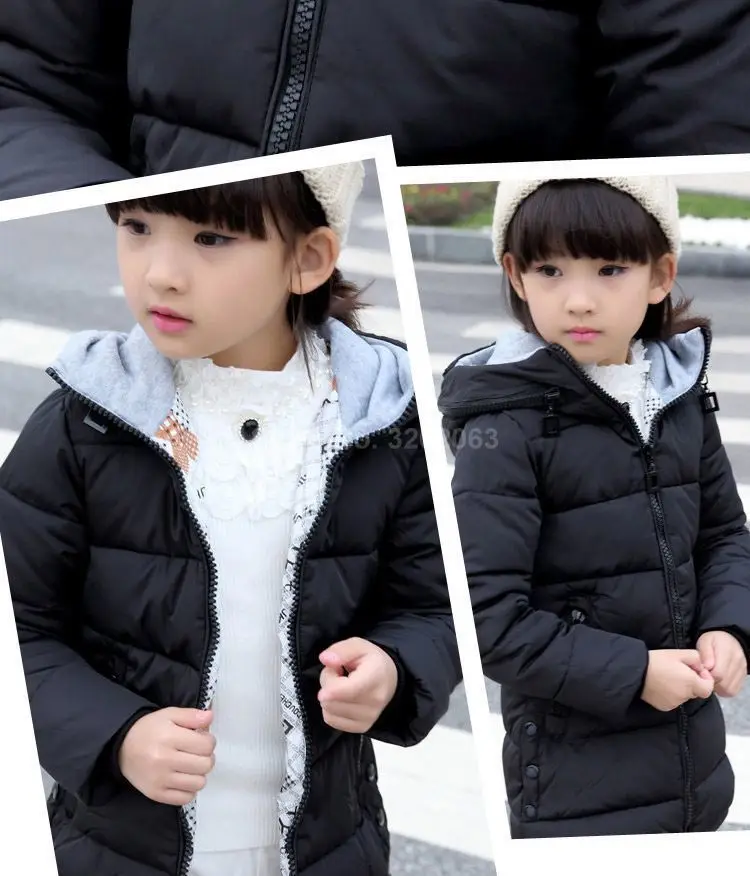 Коллекция года, осенне-зимняя куртка для девочек, одежда детское пальто с хлопковой подкладкой и капюшоном детская одежда парки для девочек Enfant, куртки и пальто