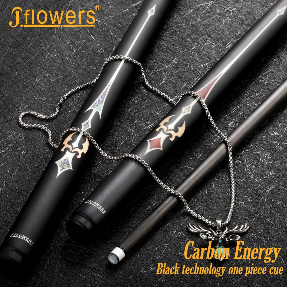 

JF J-FLOWERS One Piece Snooker Cue Carbon Technology Professional Carbon Fiber Shaft Billar Stick Kit Carbon Fiber Snooker Cue