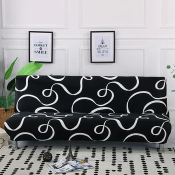 

160-190cm Armless Sofa Bed Cover Folding Slipcover Stretch Covers Cheap Couch Covers Elastic Washable Cover For Banquet Home