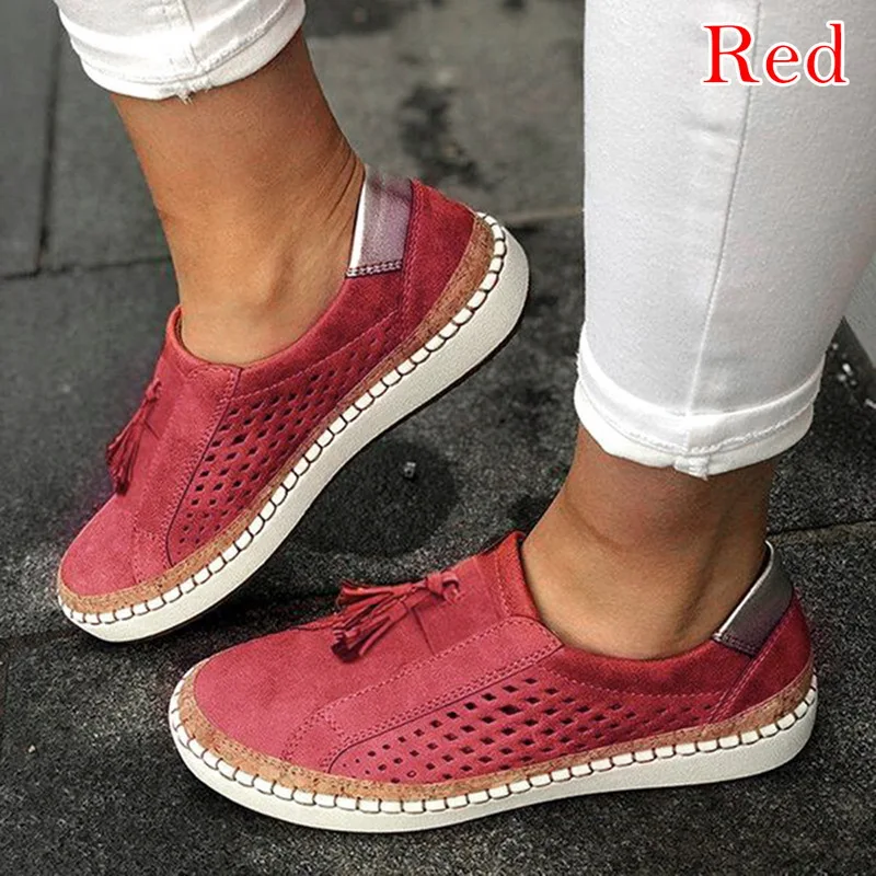 red-2 MoneRffi кроссовки; Женская Вулканизированная обувь; Повседневная дышащая обувь; женская обувь из мягкой кожи на плоской подошве; женские кроссовки - Цвет: red-2