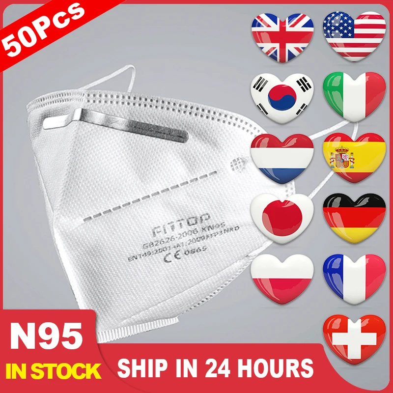 

Protective N95 Mouth Cover Mask Filter Respirator Breathable Face Masks KN95 KF94 FFP2 95% Filtration Fast Delivery