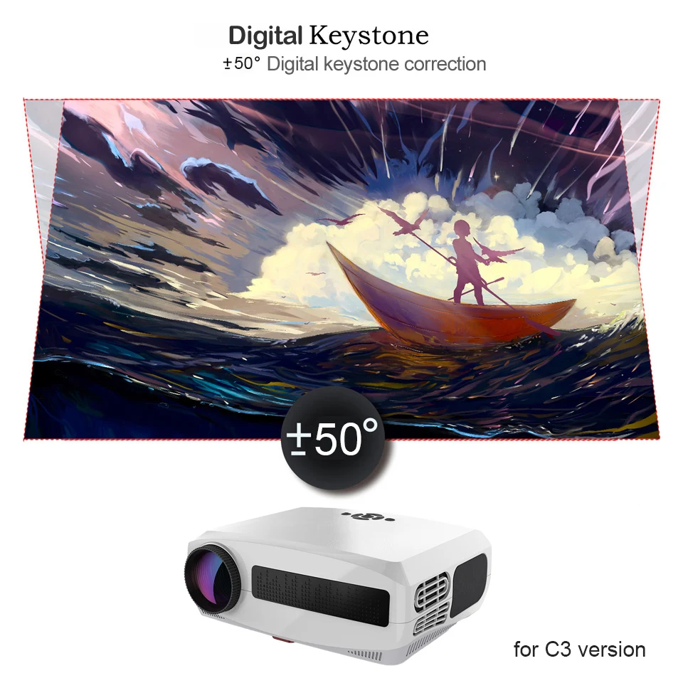 WZATCO C3 4D Keystone LED Projector 4K Android 10.0 WIFI 1920*1080P Proyector Home Theater 3D Media Video player Game Beamer rca projector