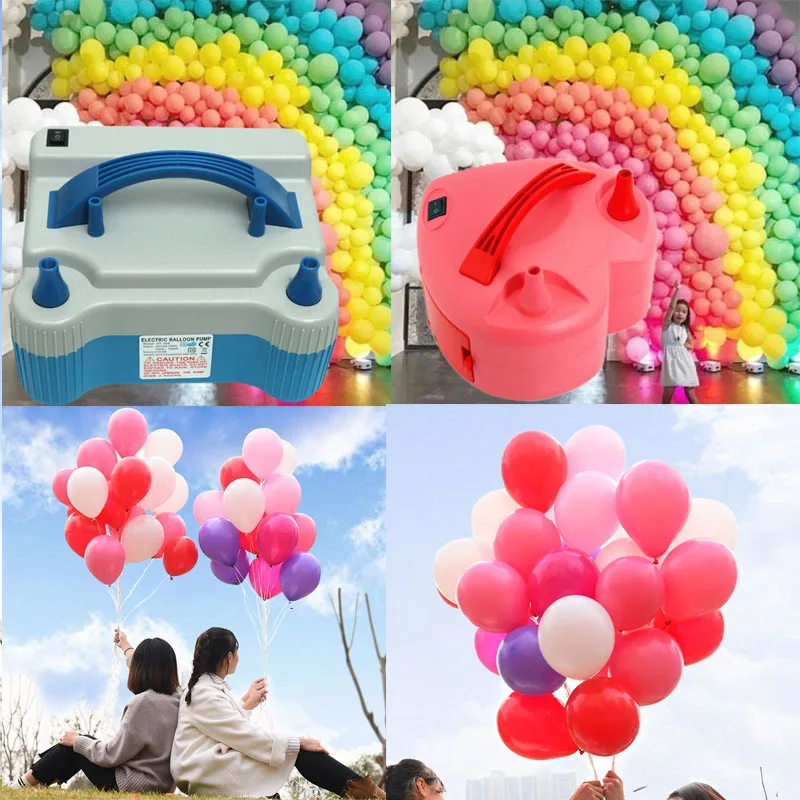 

EU Plug Electric Balloon Pump Portable Double Nozzles Balloon Inflator for Wedding Party Decoration Filling Balloons Accessories