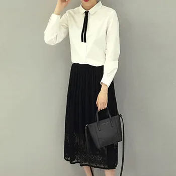 

2019 Fashion Lace Skirt Women Japanese Long Skirts Elastic Waist Wrinkled Lace Natural Color Versatile Sun loose Long Skirt!