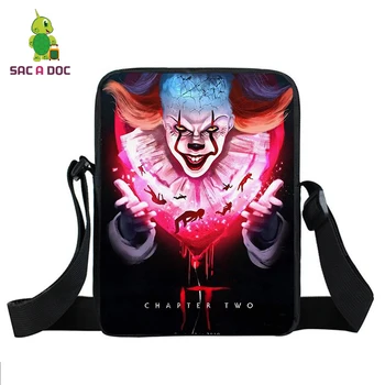 

IT Horror Movie Clown Mini Messenger Bags Boy Girls Crossbody Shoulder Bag School Bags Handbag Purse Women Men Casual Travel Bag