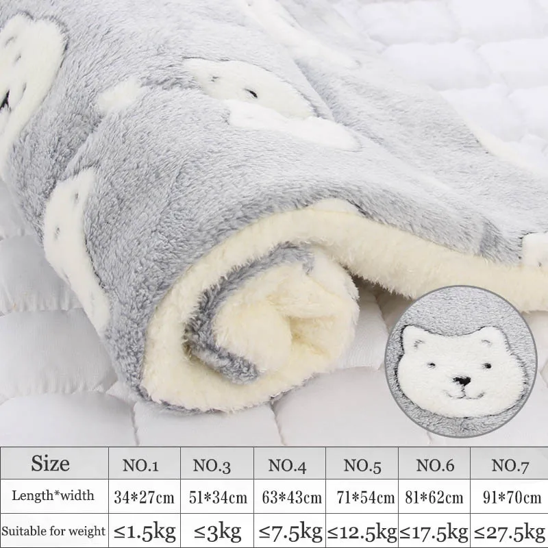 Модный 1 шт. мягкий фланелевый коврик для питомца, кровать для собаки, зимнее плотное теплое одеяло для кошки, собаки, щенка, спальный чехол, полотенце, подушка