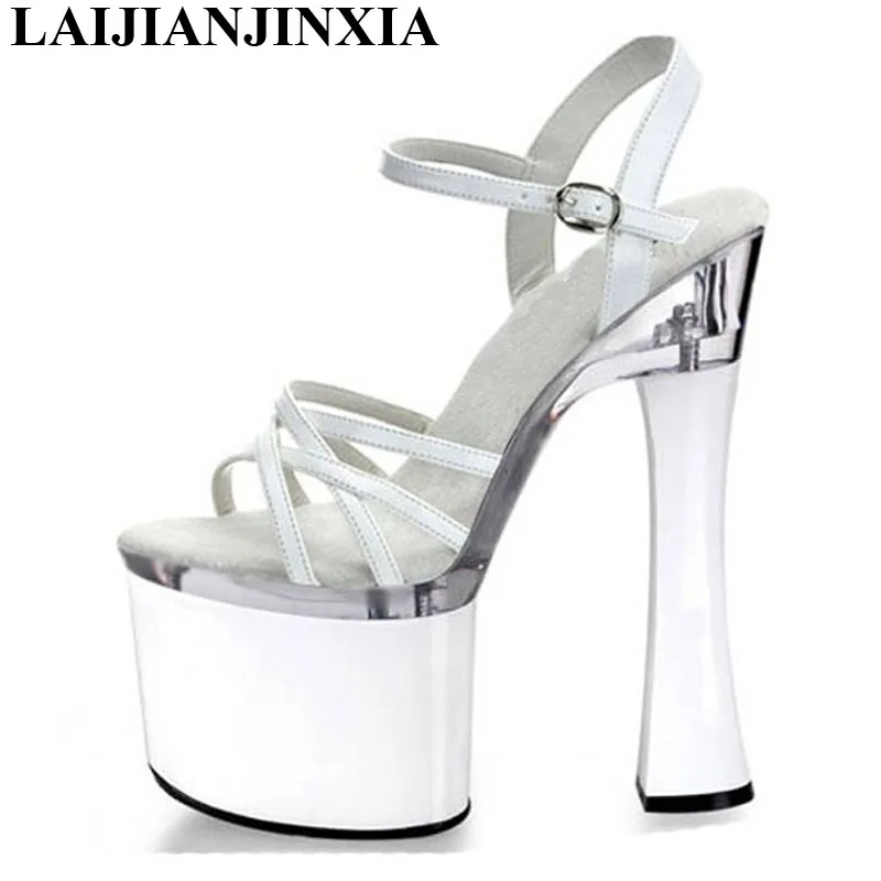 LAIJIANJINXIA Female High-Heeled Shoes Open Toe Sandals Women 18cm High Heels Platform Buckle Dance | Спорт и развлечения