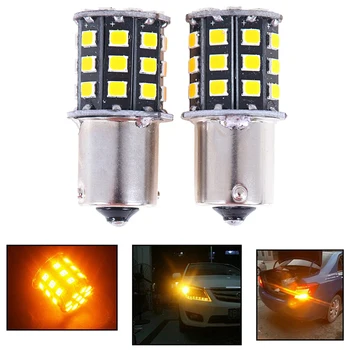 

2pcs Direction Indicator Lamp High Power Amber Yellow 33 SMD 2835 LED Bulb For Front Turn Signal Lights