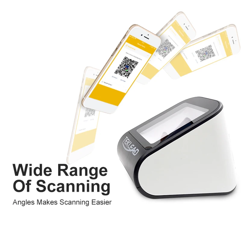 TEKLEAD Automatic 1D 2D Barcode Scanner Hands-Free USB QR Code Reader Mobile Payment for Store Supermarket