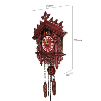 

Vintage Wooden Cuckoo Wall Clock Hanging Handcraft Watch Home Restaurant Decor X4YD