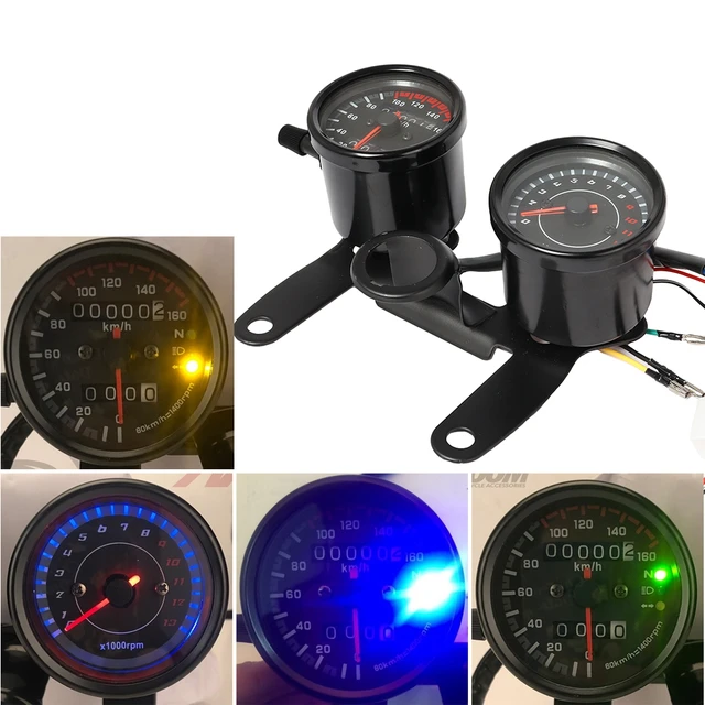 12V Schwarz Motorrad Kilometerzähler Tachometer Tacho Messer