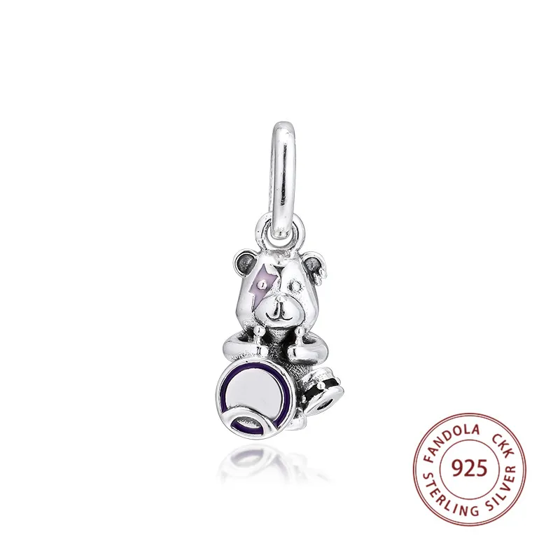 

2019 Autumn 925 Sterling Silver Theodore Bear Punk Band Charms Beads for Jewelry Making Fits Europe Bracelet Argent Charm