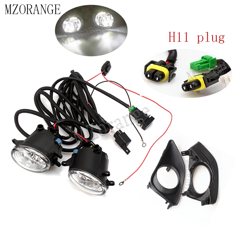 MZORANGE противотуманная фара в сборе противотуманный светильник для TOYOTA AVENSIS AURIS RAV 4 III CAMRY для Corolla PRIUS YARIS 2003- светодиодный противотуманный светильник - Цвет: 2 Light Frame Wire