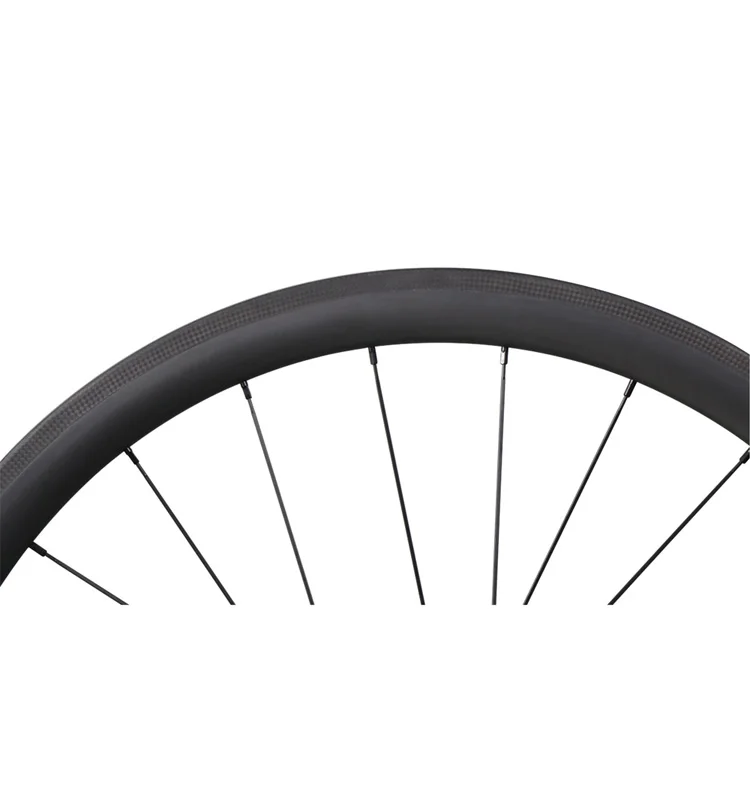 Discount 700C carbon wheels China 40mm clincher road bike wheel with 25mm U shape rim Novatec straight pull hub Sapim CX-Ray spokes 1404g 15