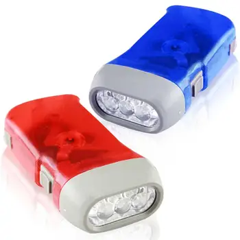 

3 LED Light Hand Pressing Dynamo Crank Flashlight Camping Hiking Torch Red