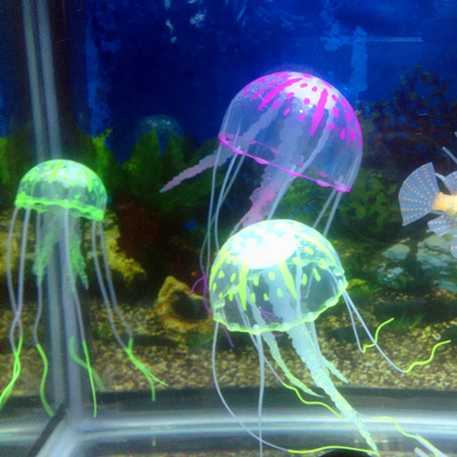 Colorful Artificial Glowing Effect Jellyfish Fish Tank Aquarium Decor Mini Submarine Ornament Decoration Aquatic Pet Supplies 3
