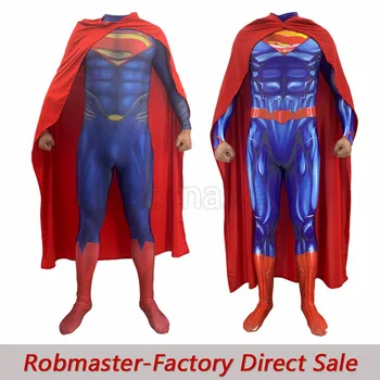 

Men Boys Superman: Man of Steel 2 Clark Kent Cosplay Costumes DC Justice League Superhero Zentai Jumpsuits Cloak Bodysuits Suit