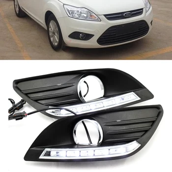 

1pcs For 09-14 Ford Focus Hatchback Sedan DRL Daytime Running Light Car LED Dynamic Waterproof Car auto DRL 12V LED Fog Lamp
