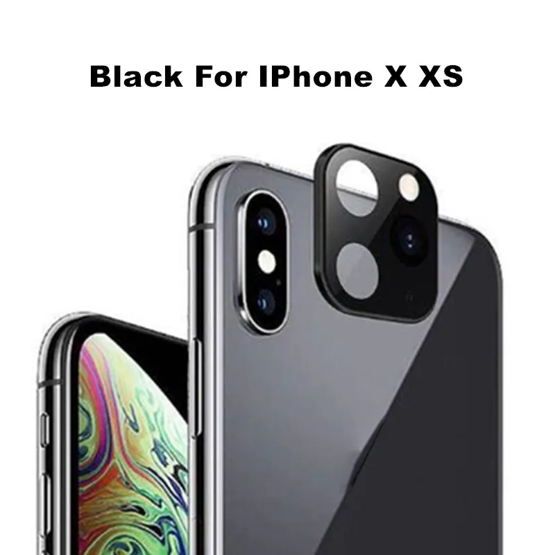 1 Второе изменение для iPhone 11 Pro объектив для iPhone xs max xr x Объектив камеры защита объектива para celular металлическая крышка объектива Lentes - Цвет: Black For iPhonex xs