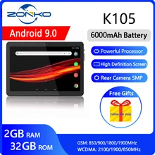 ZONKO 3G Phone Call Tablet PC 10 inch Tablet Android 9.0 Sim Card Tablets 2GB RAM 32GB ROM 1280*800 IPS Dual Camera WiFi GPS free shipping s119 10 1 tablets android 8 0 octa core 32gb 64gb rom dual camera 8mp dual sim tablet pc wifi gps bluetooth phone