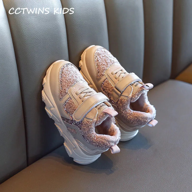 Thin Pink CCTWINS/детская обувь; коллекция года; Сезон Зима; модная детская обувь из натуральной кожи; блестящие спортивные кроссовки для девочек; повседневные кроссовки для малышей; FS3129 - Цвет: Thin Pink