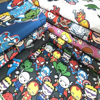 

140cm Width Cartoon Super Heroes Polyester Canvas Fabric for Boy Hometextile Backpack Slipcover Cushion Cover DIY--BF623Y