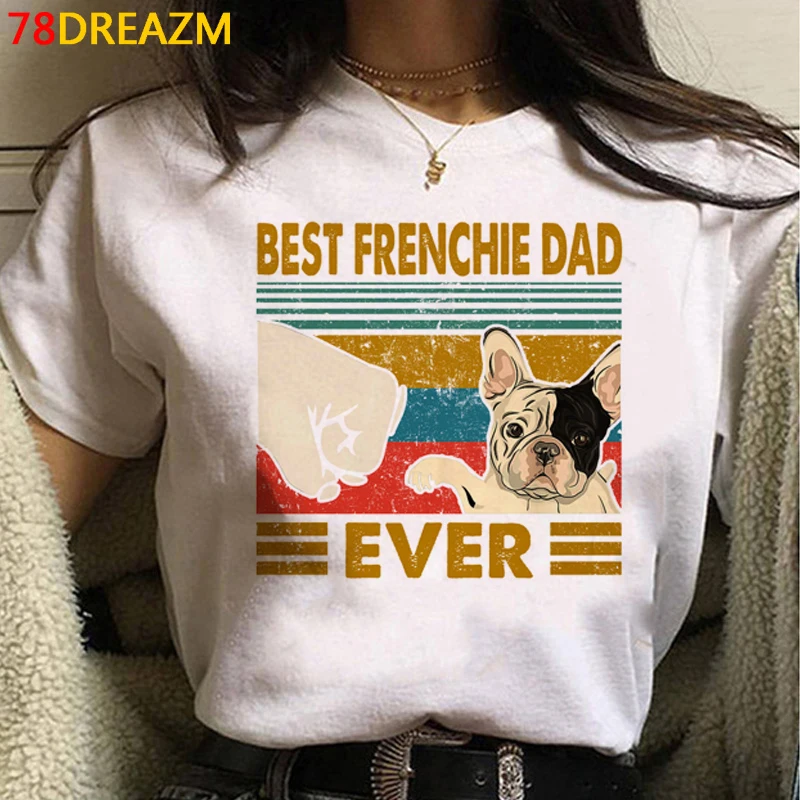 French Bulldog top tees summer top femme white t shirt kawaii 2021 plus size top tees streetwear harajuku friends t shirt