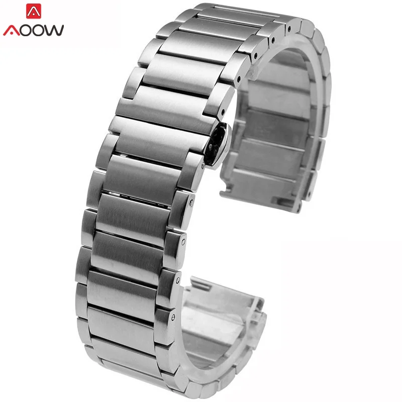 silver AOOW 20 мм 22 мм ремешок из нержавеющей стали для samsung Galaxy Watch 42 мм 46 мм металлический ремешок для SM-R800 SM-R180 huawei Watch - Цвет ремешка: silver