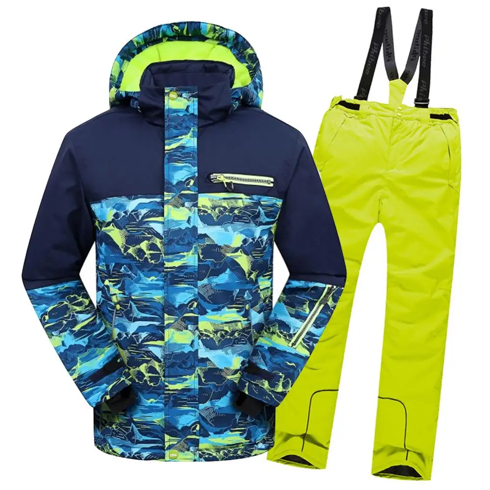 Children Skiing Suits Windproof Waterproof SkiJacket Boys Bib Pants