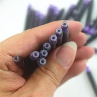 10pcs Disposable Dia 2.6mm Fountain Pen Ink Cartridge Refills /Bag Set Blue/Black/Purple School Office Stationery Supplies 1
