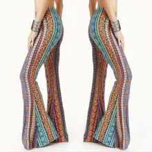 

Wide Leg Long Loose Pants Women Bottom Boho Flower Print Gypsy Bell Yoga Flared Pants