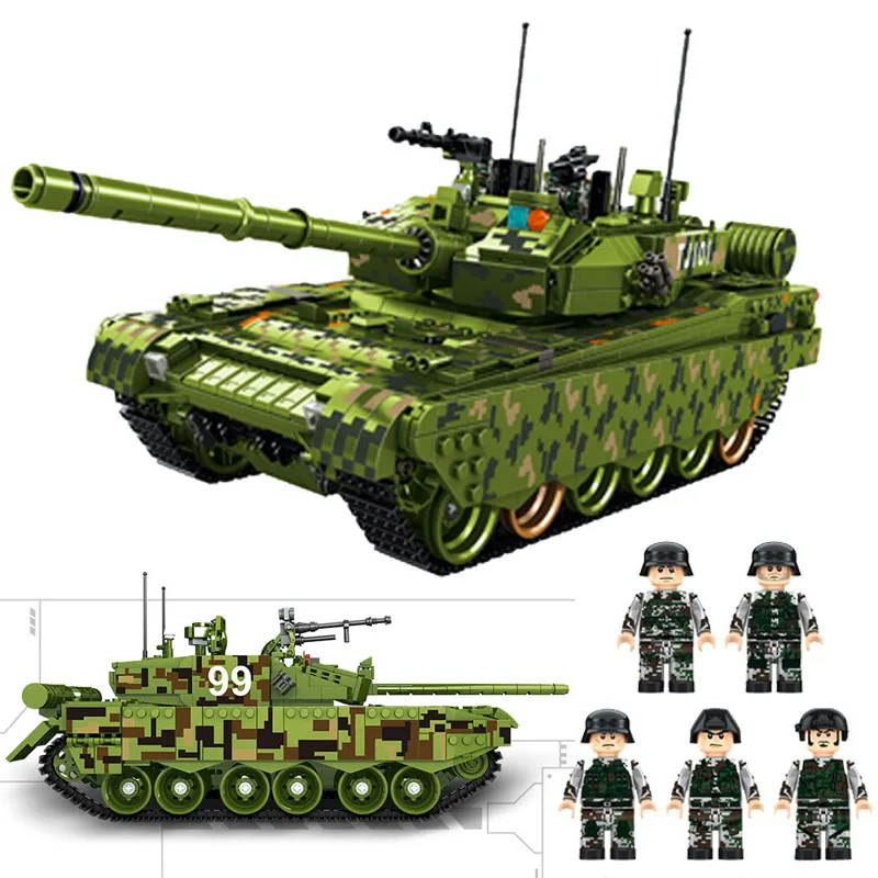 1600 шт, серия военных танков 632002, основной боевой танк TYPE99, строительные блоки с 5 фигурами, коллекция детских игрушек для мальчиков, сделай сам, подарок