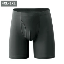 

Shionf Super Soft Big Man Boxerbriefs Male Underwear Boxers men Side Open Panties Plus Size 8XL Long Leg Breathable Underpants